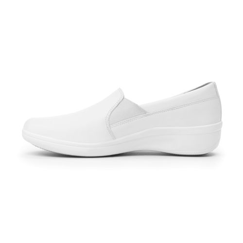 Mocasín flexi de servicio clínico para mujer con corte repelente al agua 32608 blanco