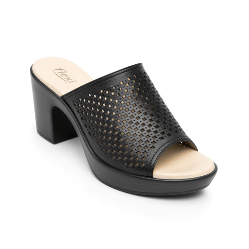 sandalia de tacon flexi para mujer 102920 negro