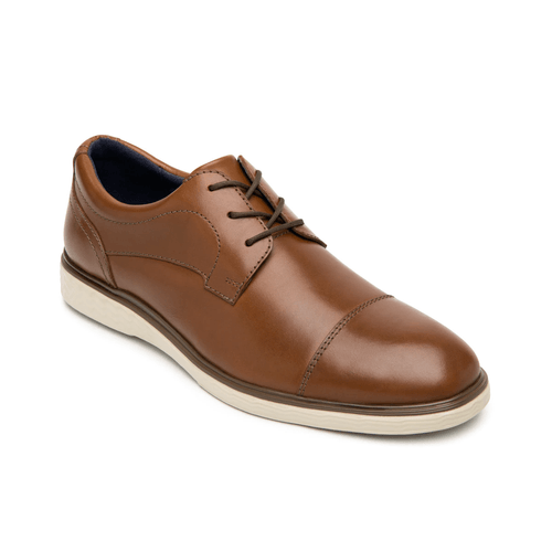 derby con puntera flexi para hombre con suela extra ligera409405 tan