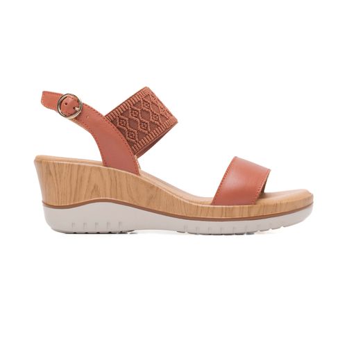 sandalia de tacon flexi para mujer 113310 terracota