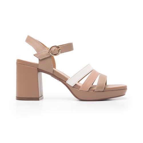sandalia de tacon flexi para mujer 123007 taupe
