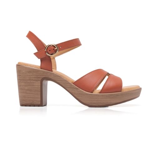 sandalia de tacon flexi para mujer 102921 terracota