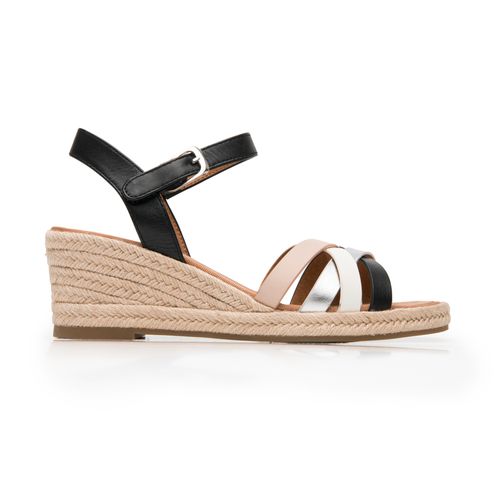 sandalia flexi para mujer 135402 negro multicolor