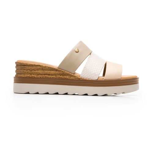 sandalia flexi para mujer 127705 beige multicolor